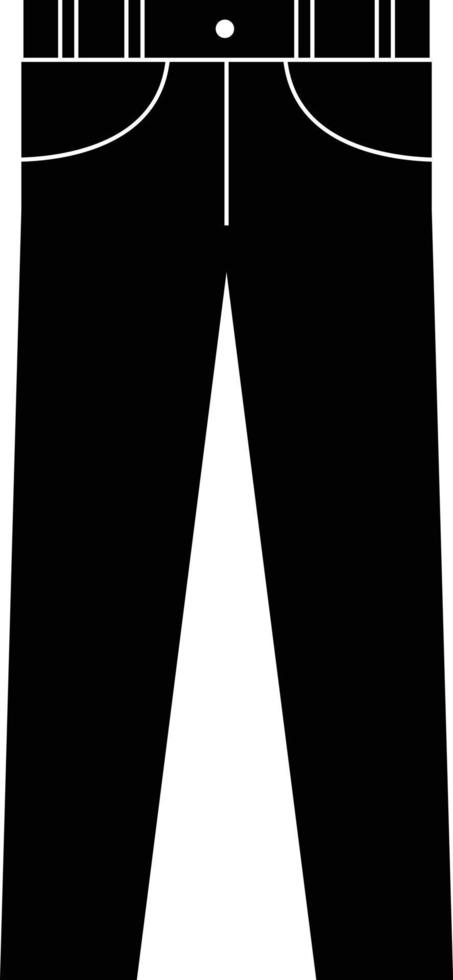 ícone de jeans em fundo branco. sinal de calça. símbolo de jeans. estilo plano. vetor