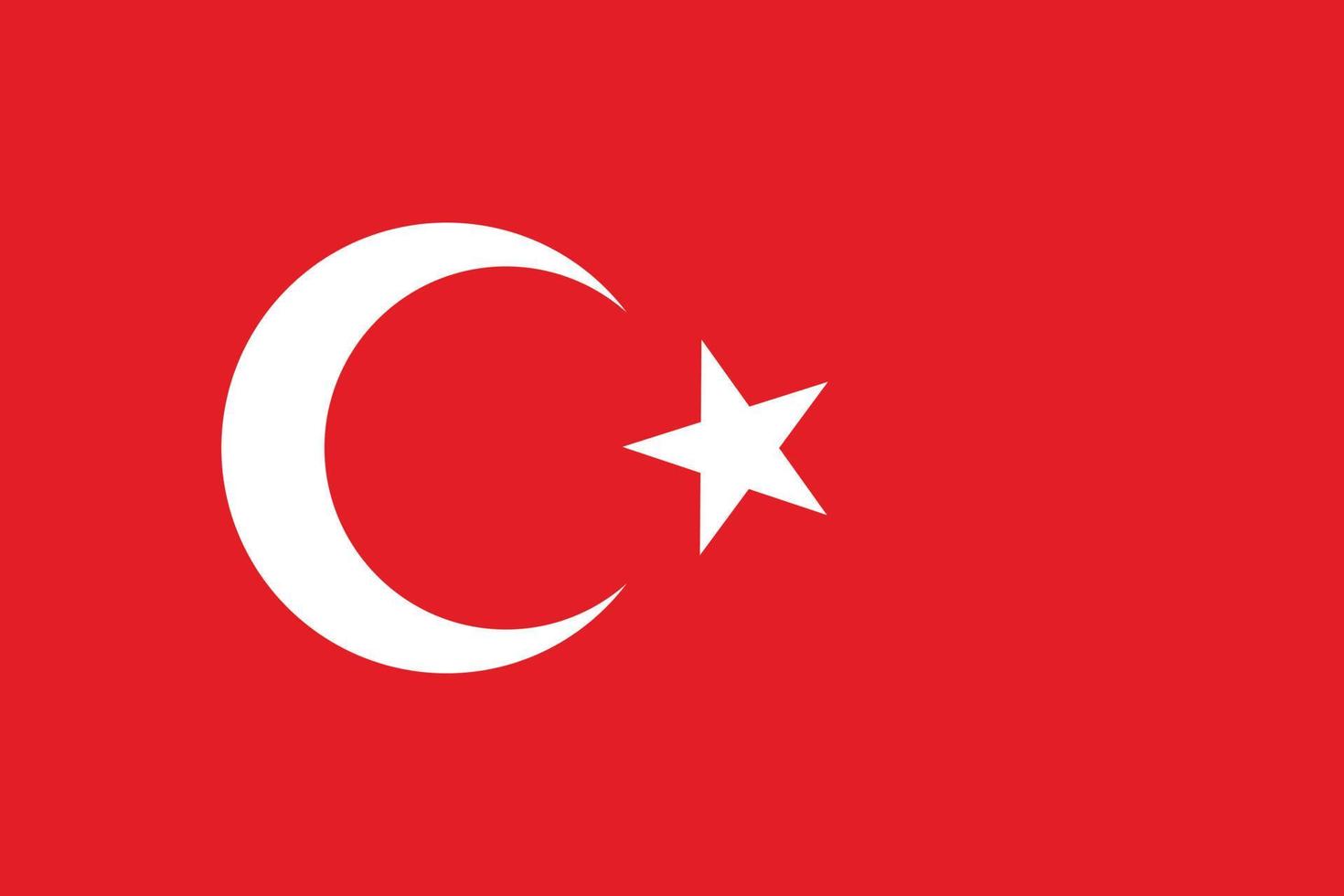bandeira da Turquia. bandeira nacional da turquia. estilo plano. vetor