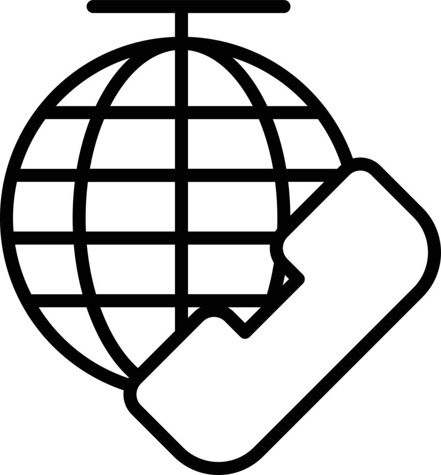 ícone de linha de serviços globais vetor