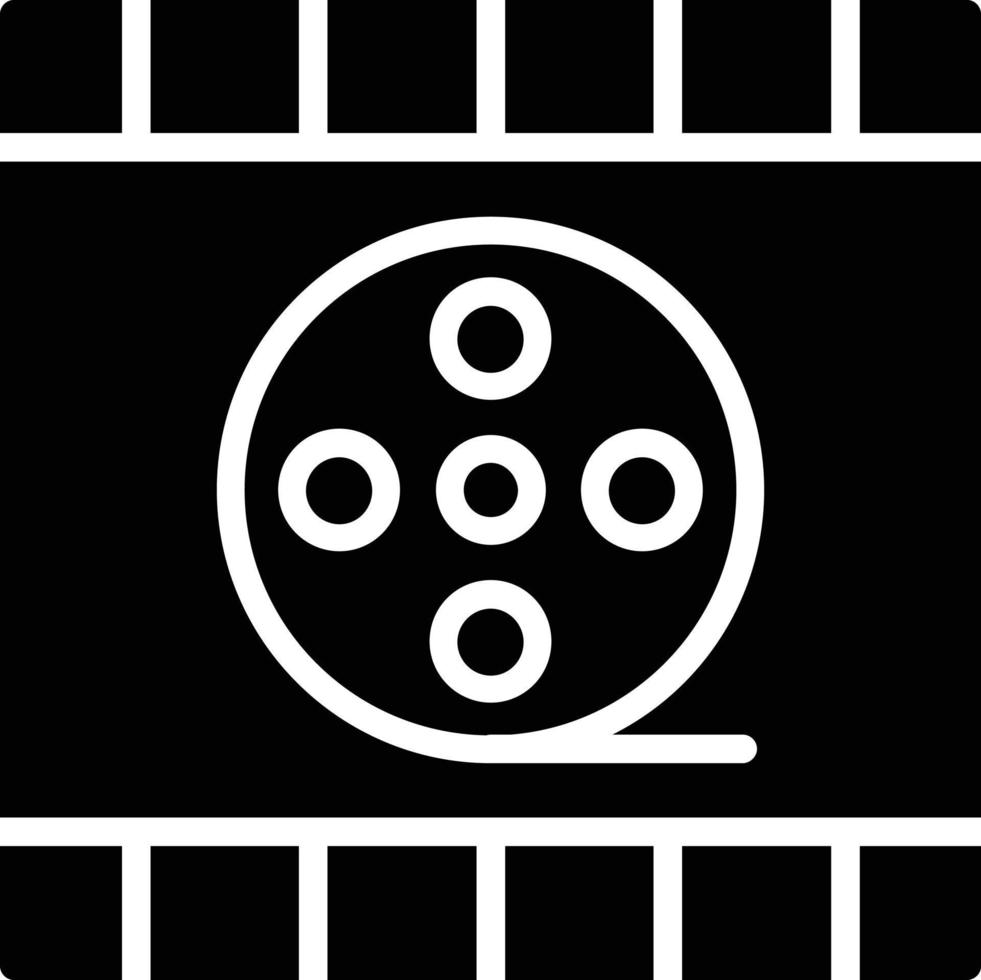 ícone de glifo de rolo de filme vetor