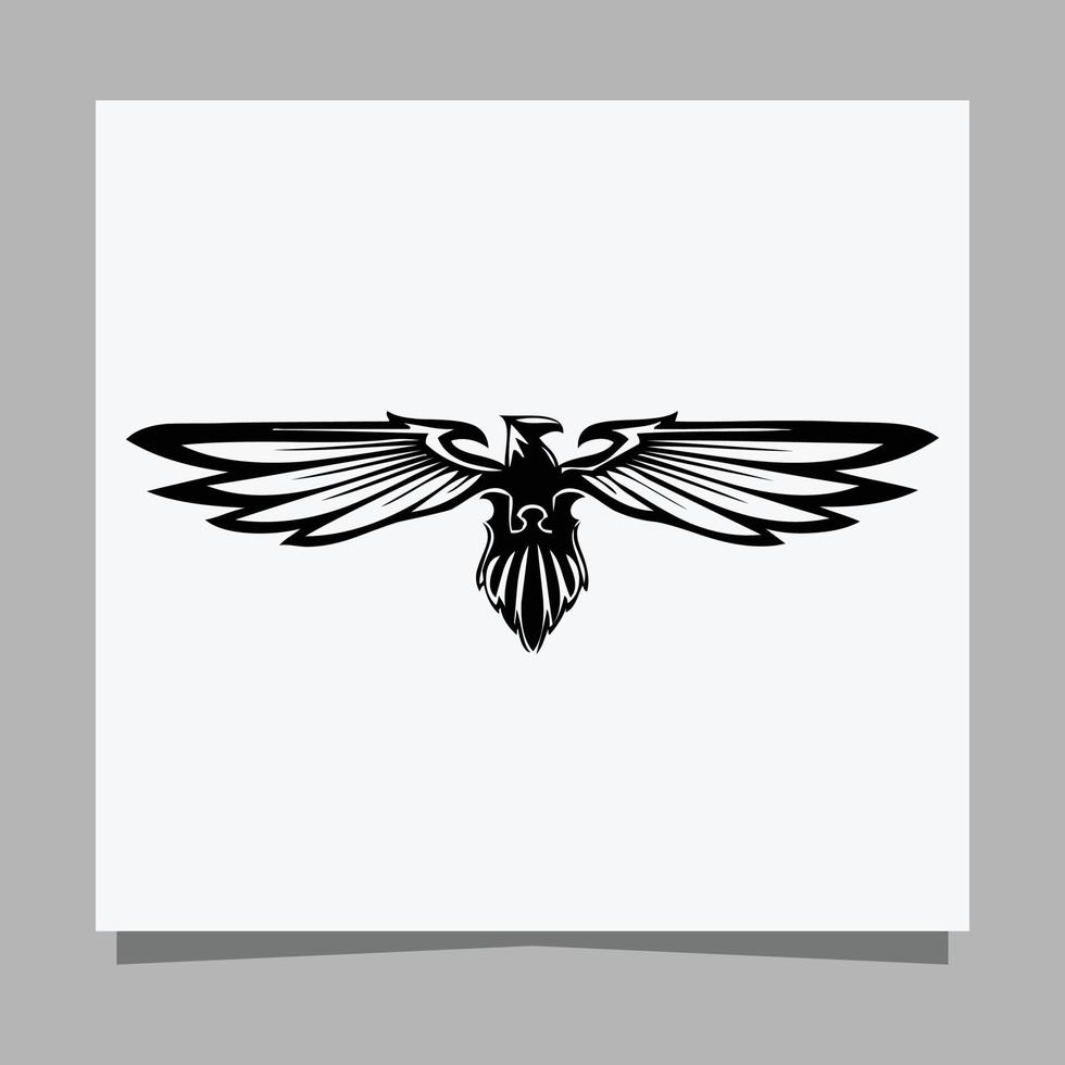 vector black eagle em papel branco é perfeito para logotipos, ilustrações, banners, panfletos, papéis de parede