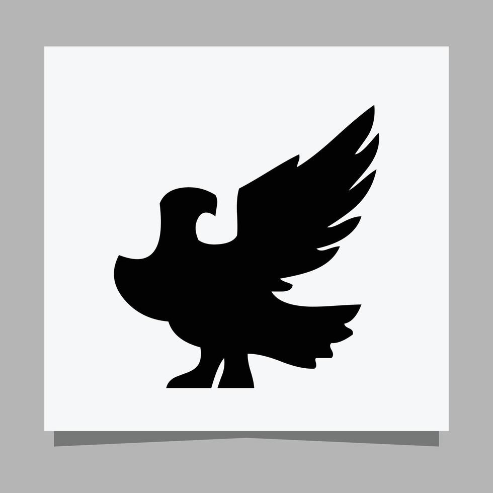 vector black eagle em papel branco é perfeito para logotipos, ilustrações, banners, panfletos, papéis de parede