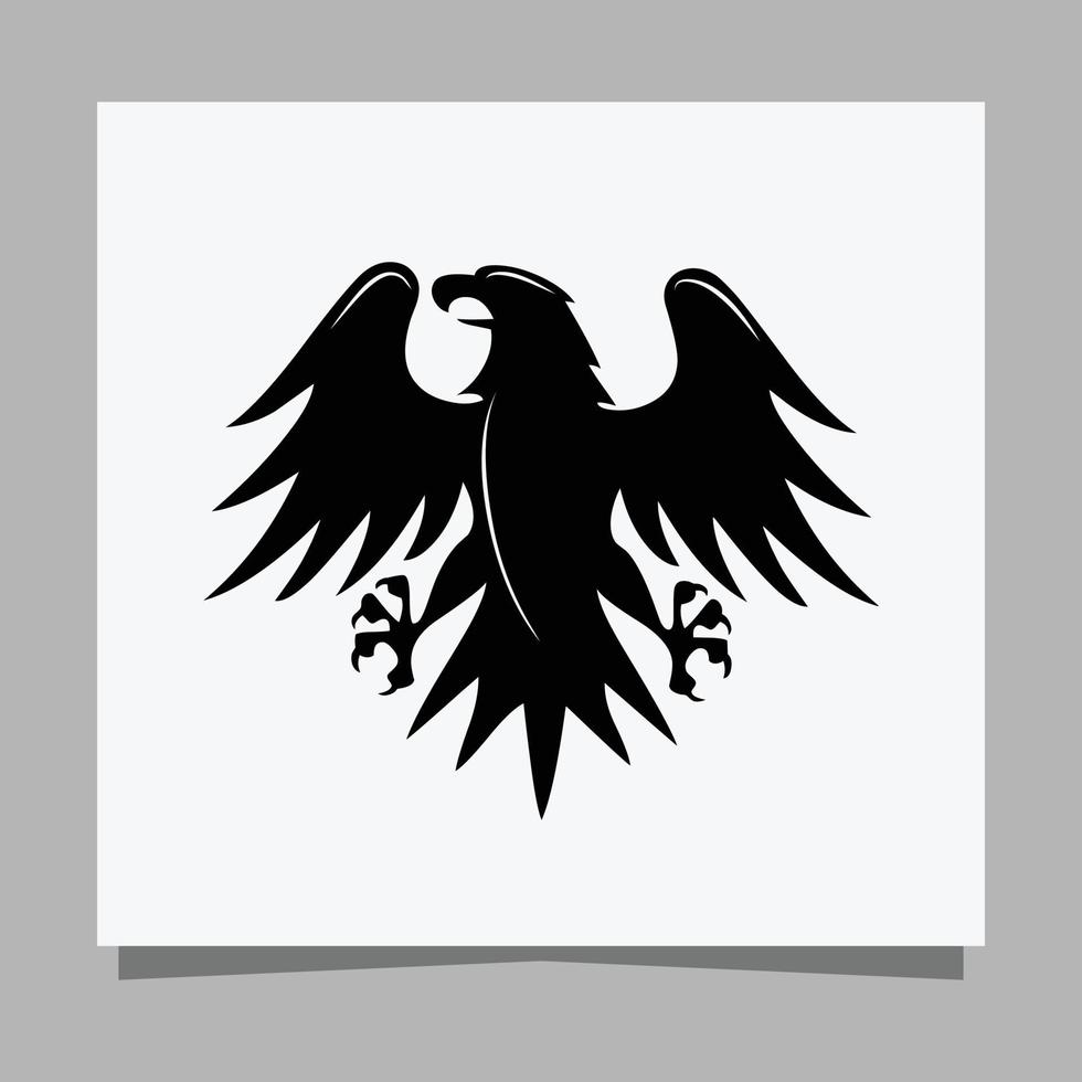 vector black eagle em papel branco é perfeito para logotipos, ilustrações, banners, panfletos, papéis de parede