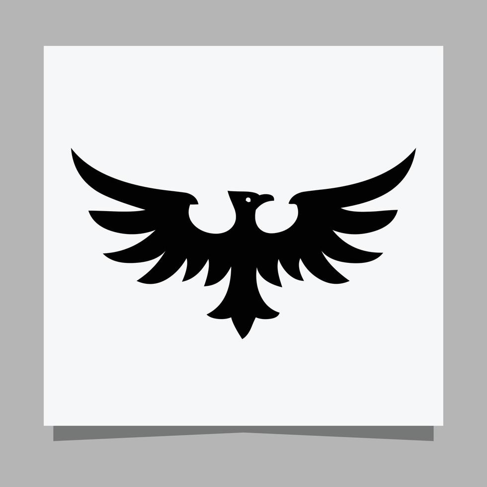 vector black eagle em papel branco é perfeito para logotipos, ilustrações, banners, panfletos, papéis de parede