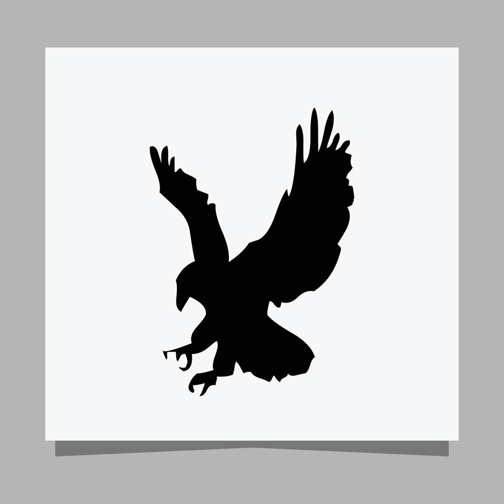 vector black eagle em papel branco é perfeito para logotipos, ilustrações, banners, panfletos, papéis de parede