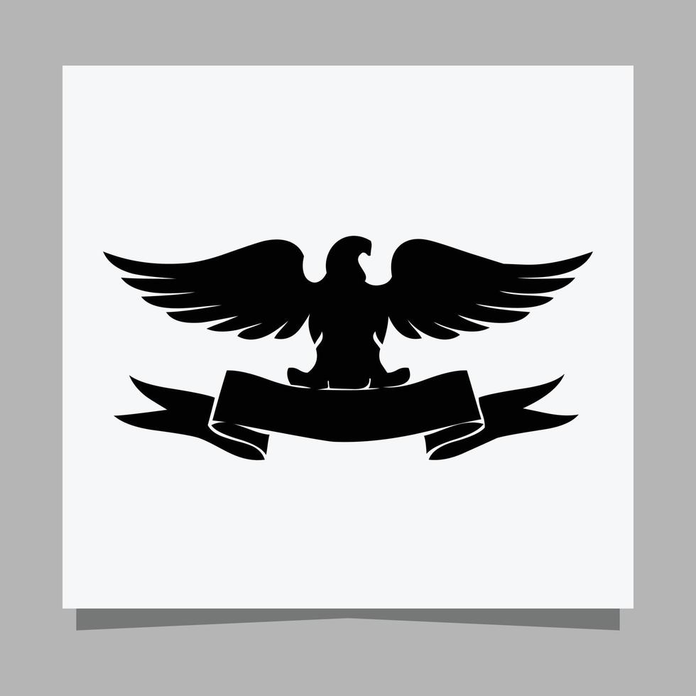 vector black eagle em papel branco é perfeito para logotipos, ilustrações, banners, panfletos, papéis de parede