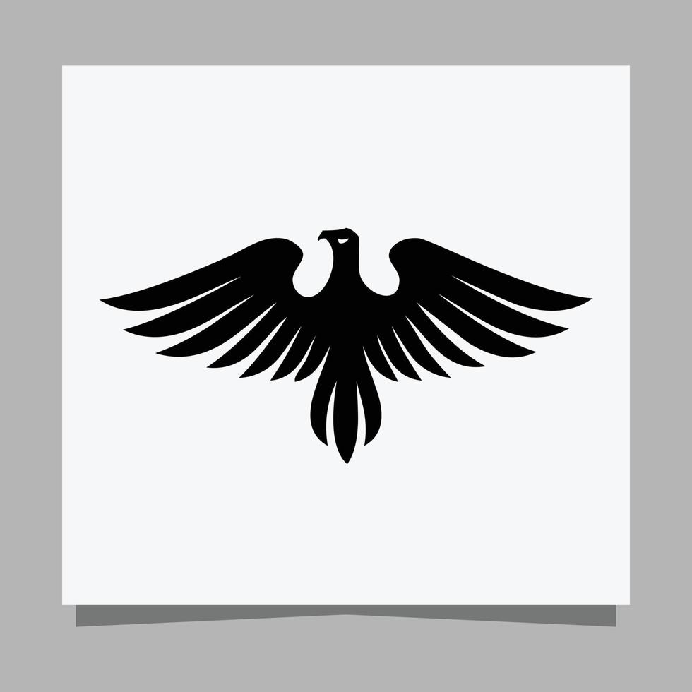 vector black eagle em papel branco é perfeito para logotipos, ilustrações, banners, panfletos, papéis de parede