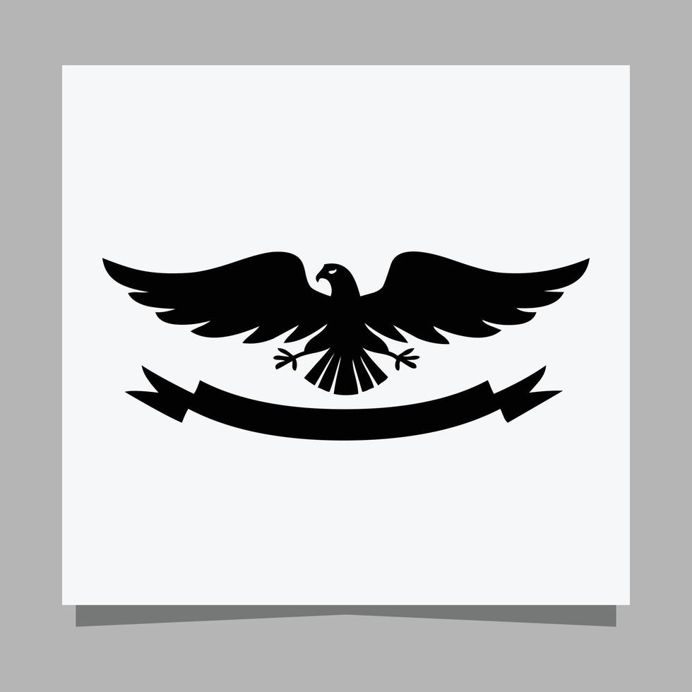 vector black eagle em papel branco é perfeito para logotipos, ilustrações, banners, panfletos, papéis de parede