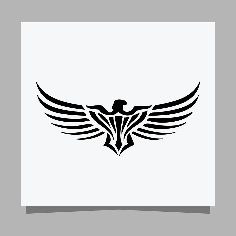 vector black eagle em papel branco é perfeito para logotipos, ilustrações, banners, panfletos, papéis de parede