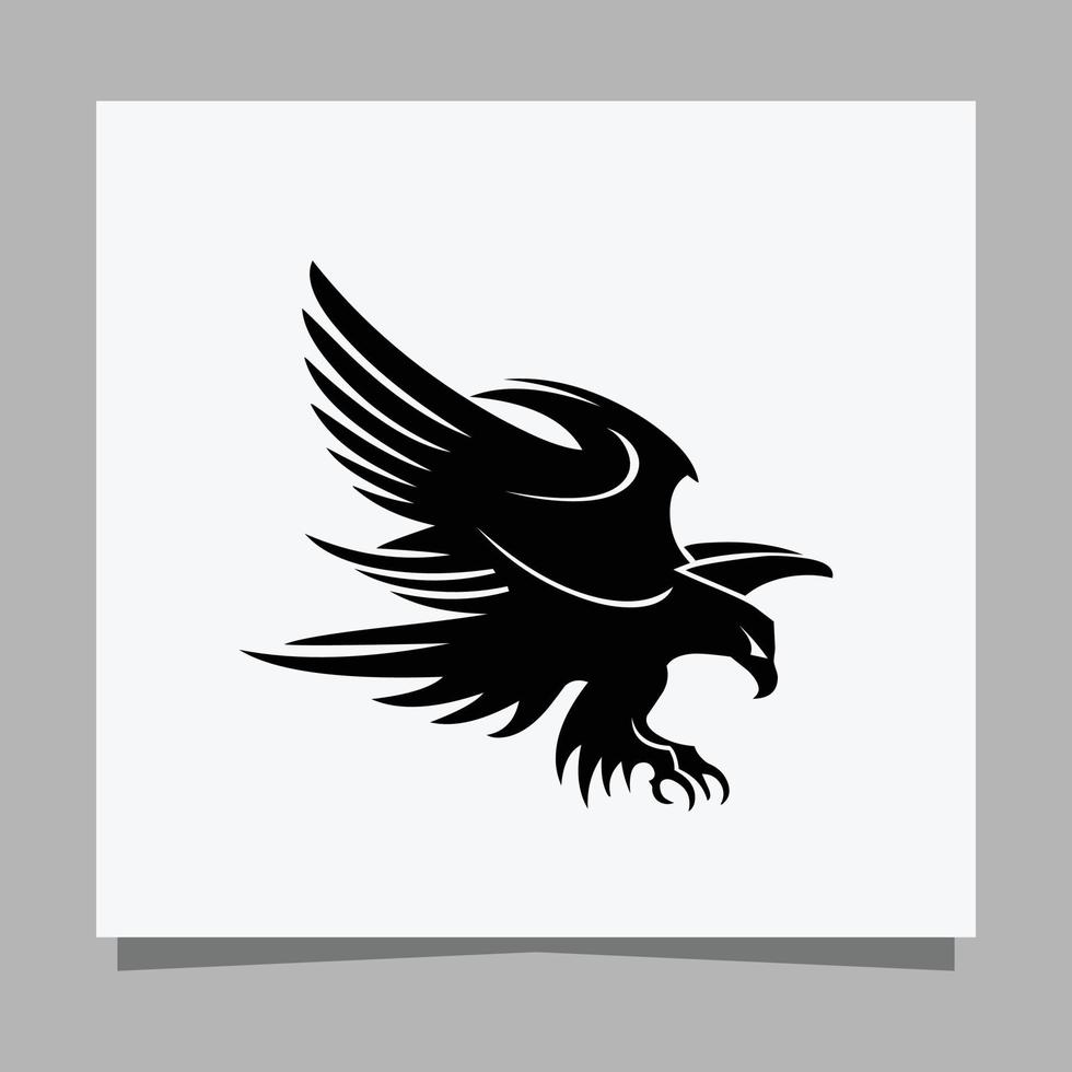 vector black eagle em papel branco é perfeito para logotipos, ilustrações, banners, panfletos, papéis de parede