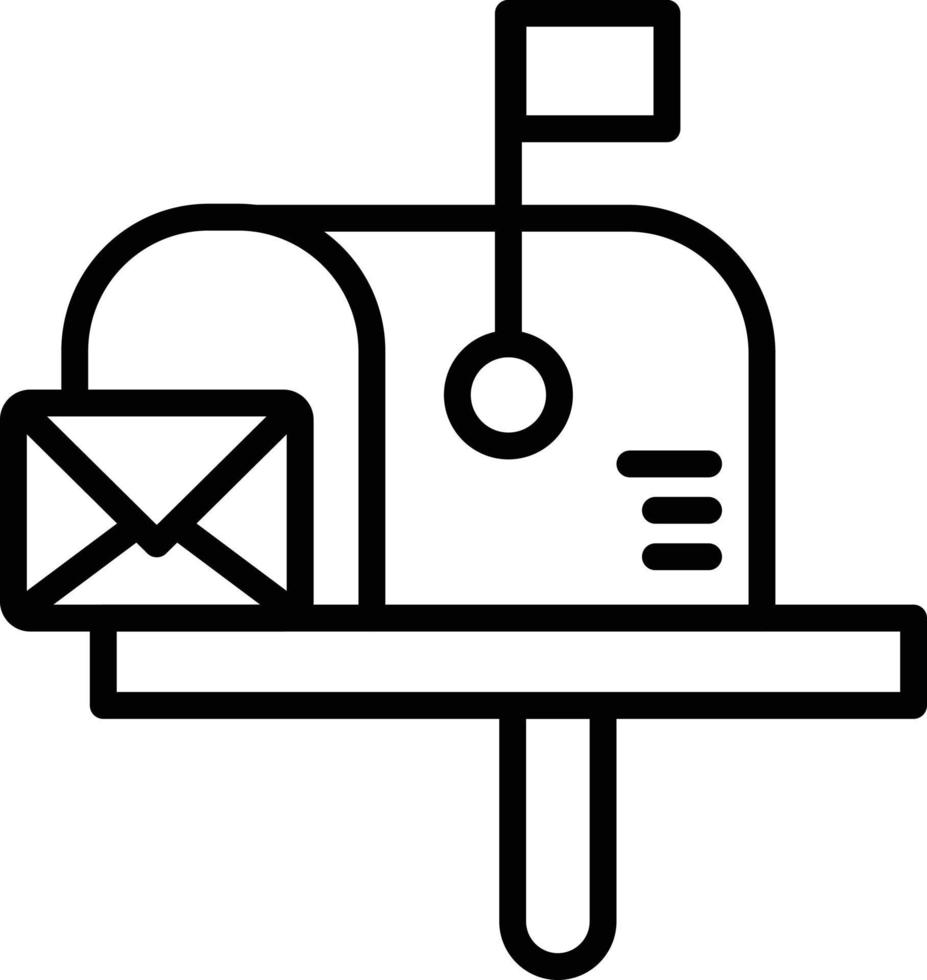 ícone de linha de caixa de correio vetor