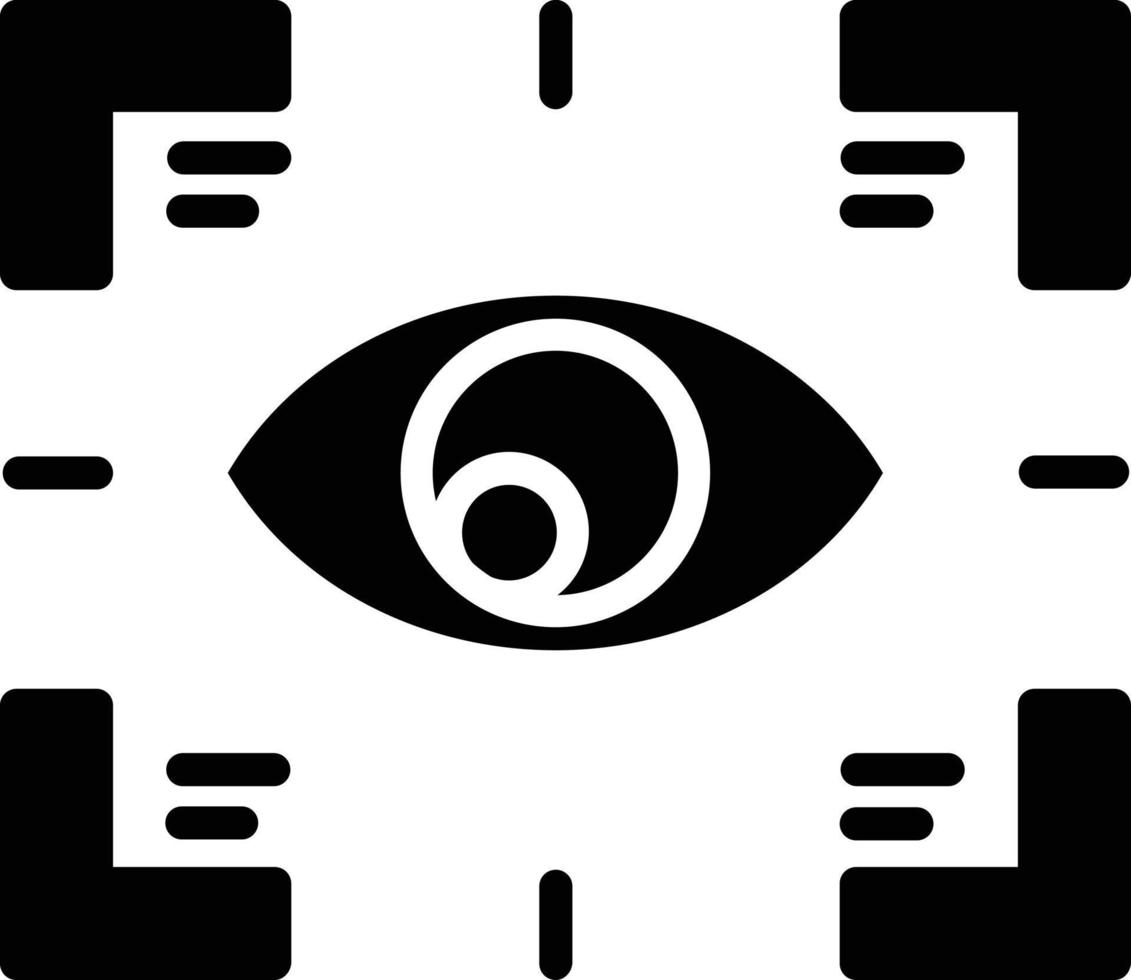 ícone de glifo do scanner de olho vetor