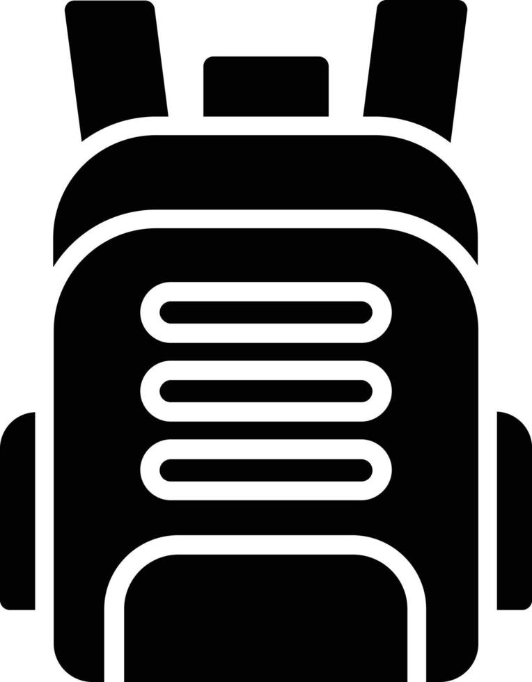 ícone de glifo de bolsa de mochila vetor