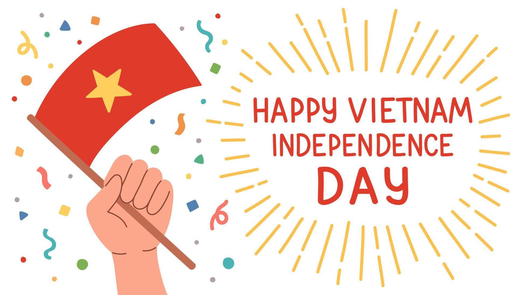 ilustração em vetor dia da independência do vietnã 2 de setembro. modelo para design de cartaz do dia da independência