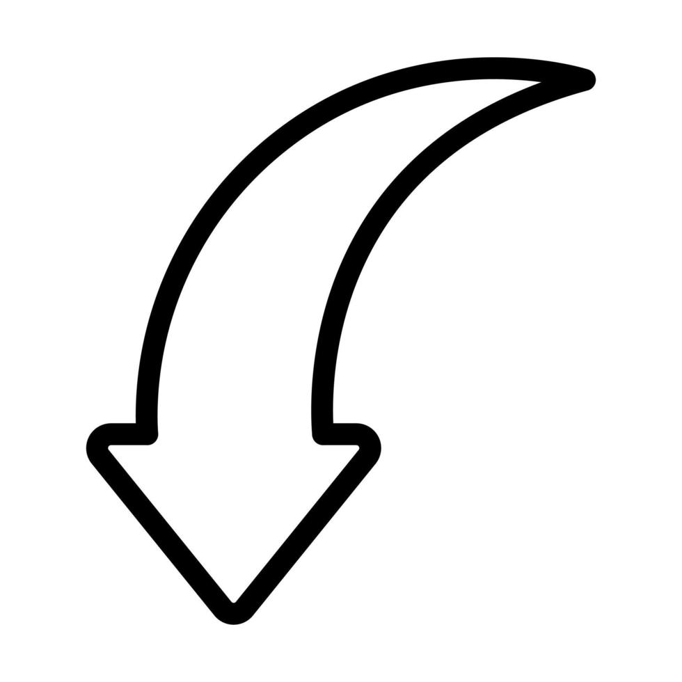 design de ícone curvado para baixo vetor