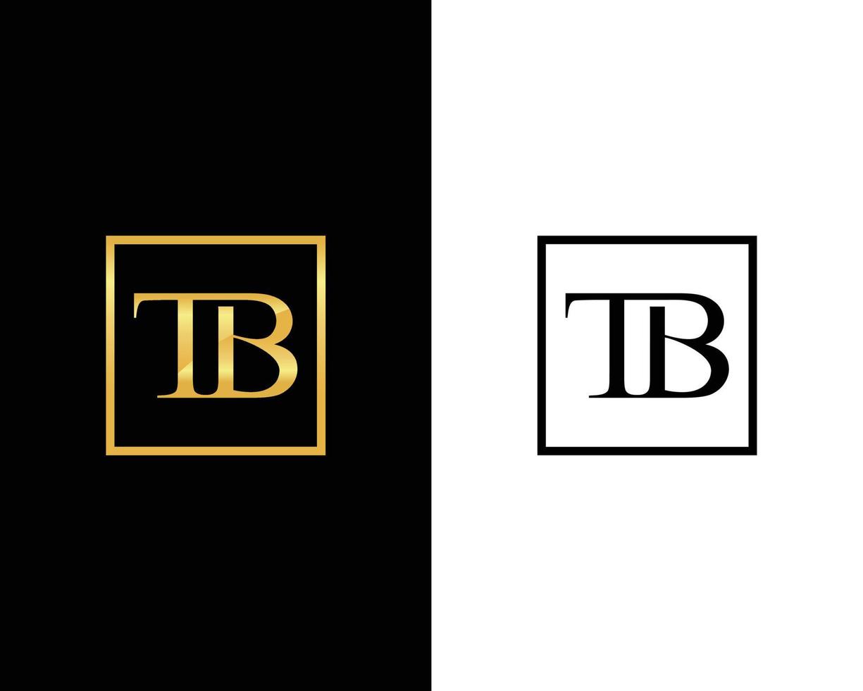 gráfico vetorial de design de logotipo de letra t e b e estilo de luxo com cartão de visita vetor