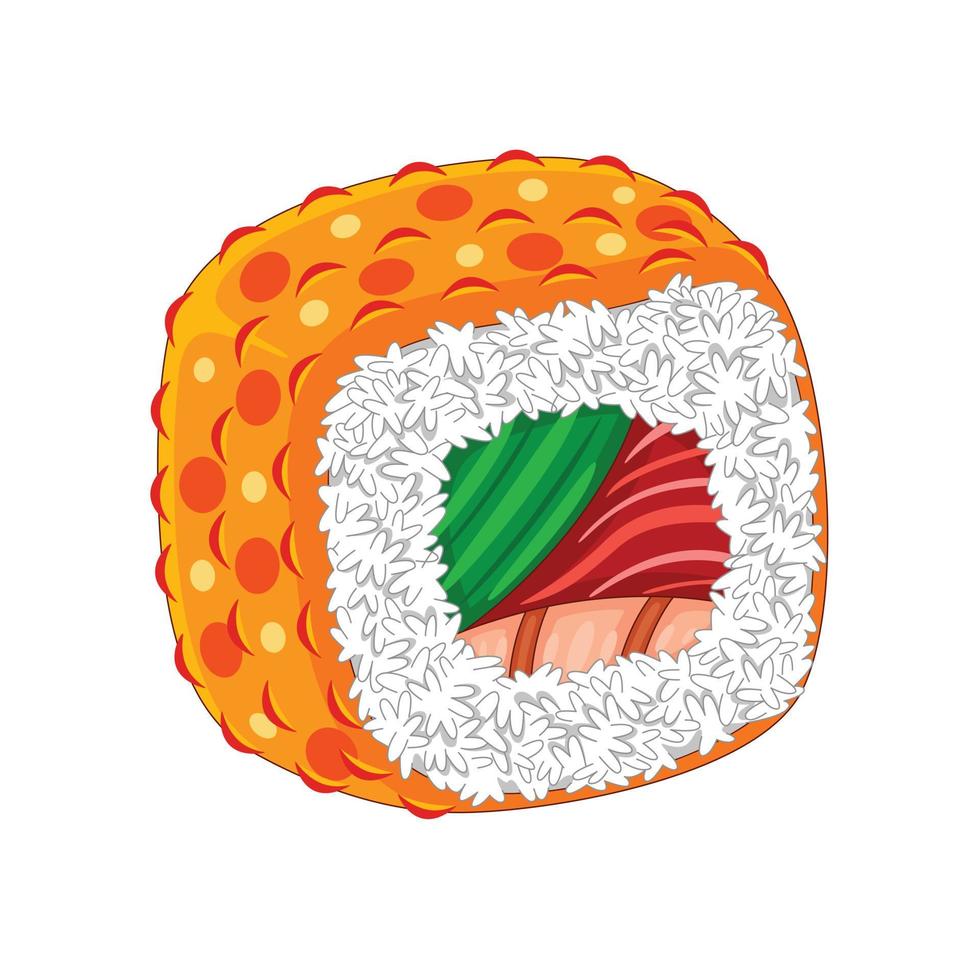 ilustração vetorial de comida japonesa de sushi vetor