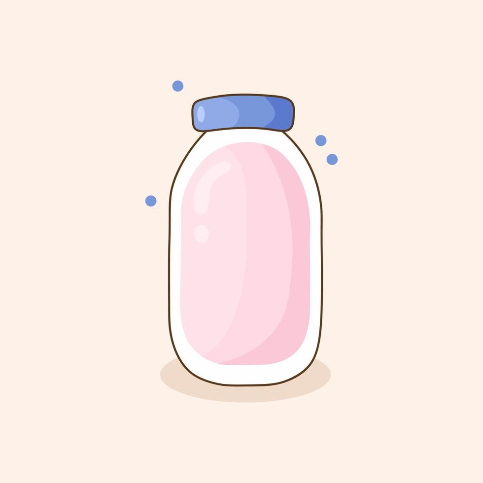 leite saudável desenhado à mão em garrafa vetor