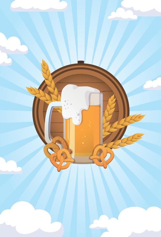 oktoberfest vector cartão de férias festival internacional de cerveja alemã em munique - ilustração