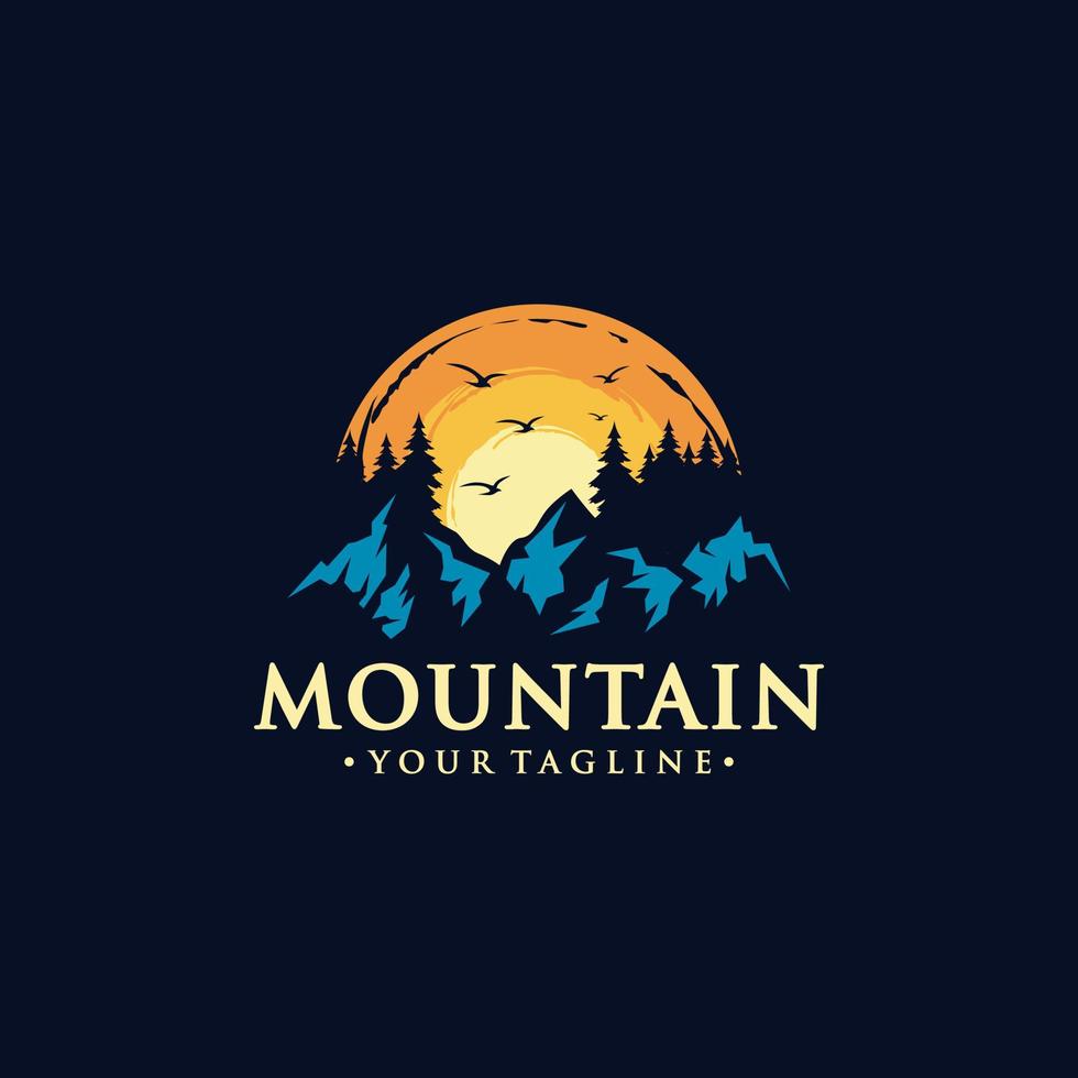 modelo de logotipo de aventura na montanha vetor