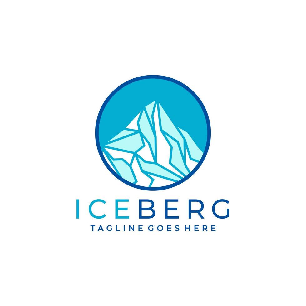 ilustração vetorial de design de logotipo de iceberg vetor