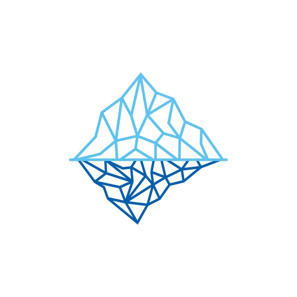 iceberg linhas simples design de logotipo vetor ícone símbolo ilustração gráfica