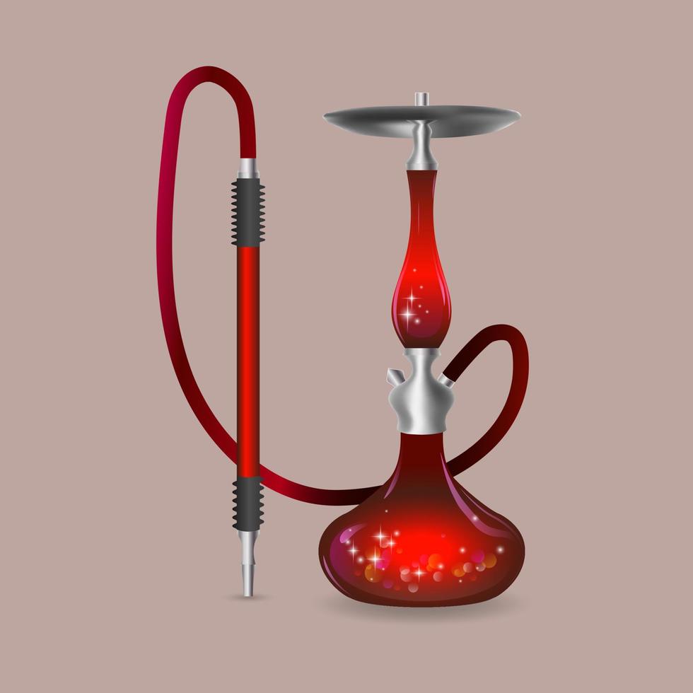 cachimbo de água estilizado vermelho vetor