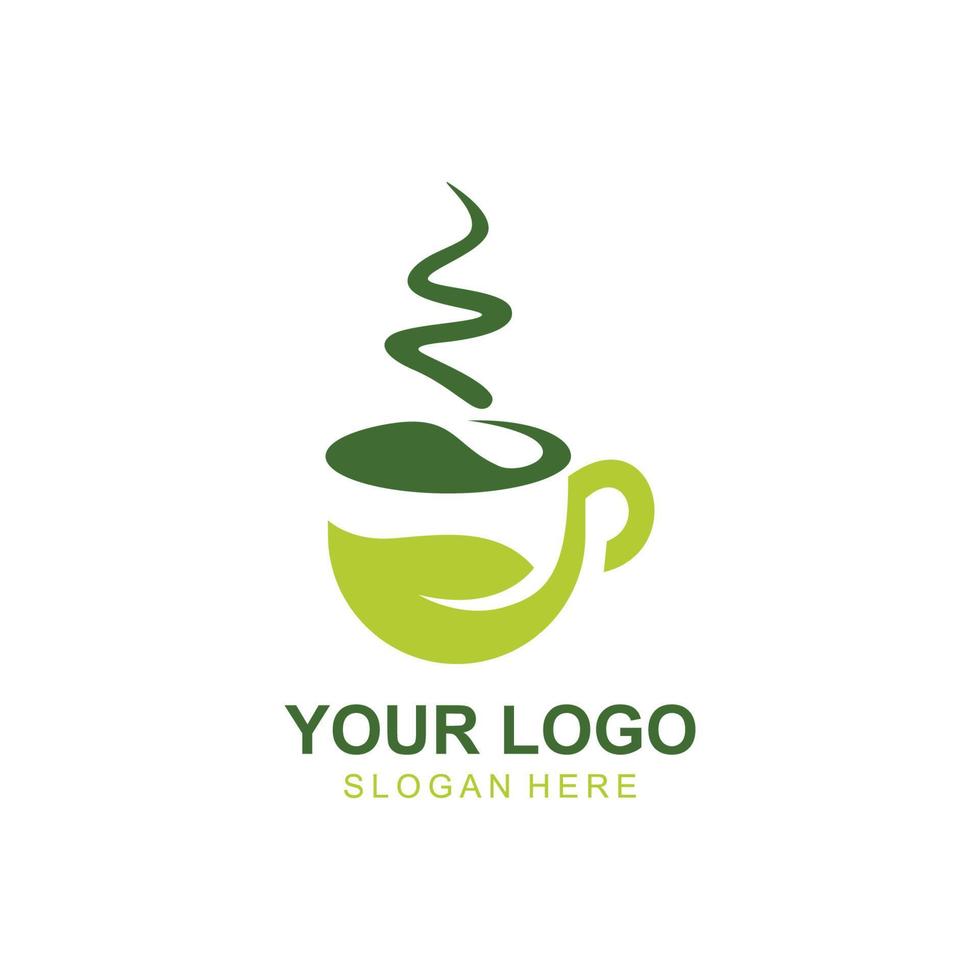 logotipo de vetor minimalista de café. modelo de logotipo de grãos de café
