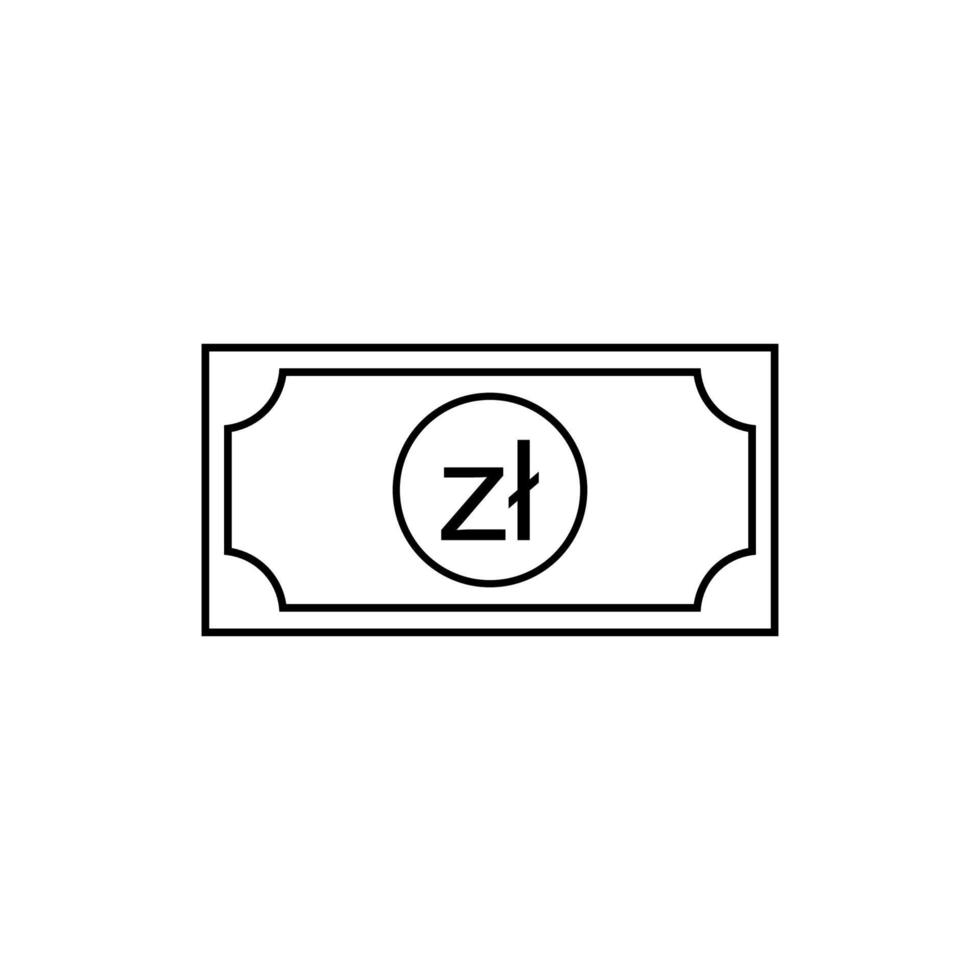 moeda polonesa, pln, símbolo do ícone zloty polonês. ilustração vetorial vetor