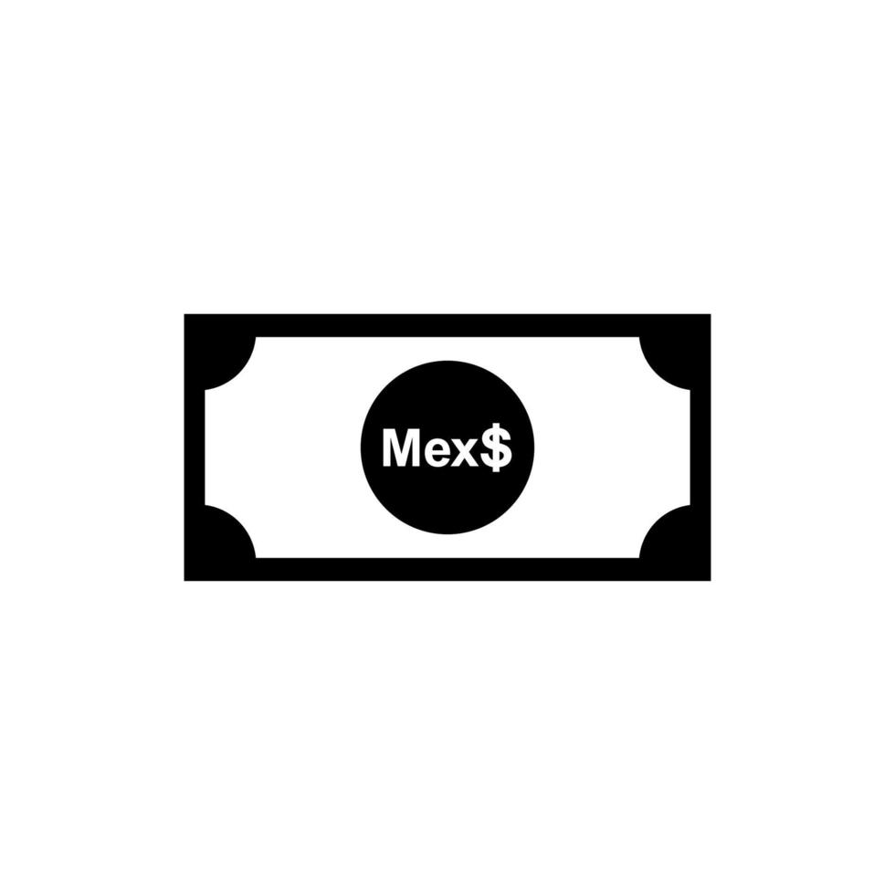 moeda do méxico, mxn, símbolo de ícone de pesos mexicanos. ilustração vetorial vetor