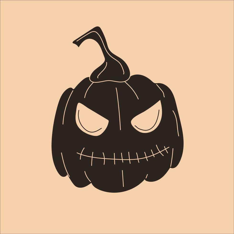 abóboras de halloween, funny faces.vector definido em estilo cartoon. todos os elementos são isolados vetor