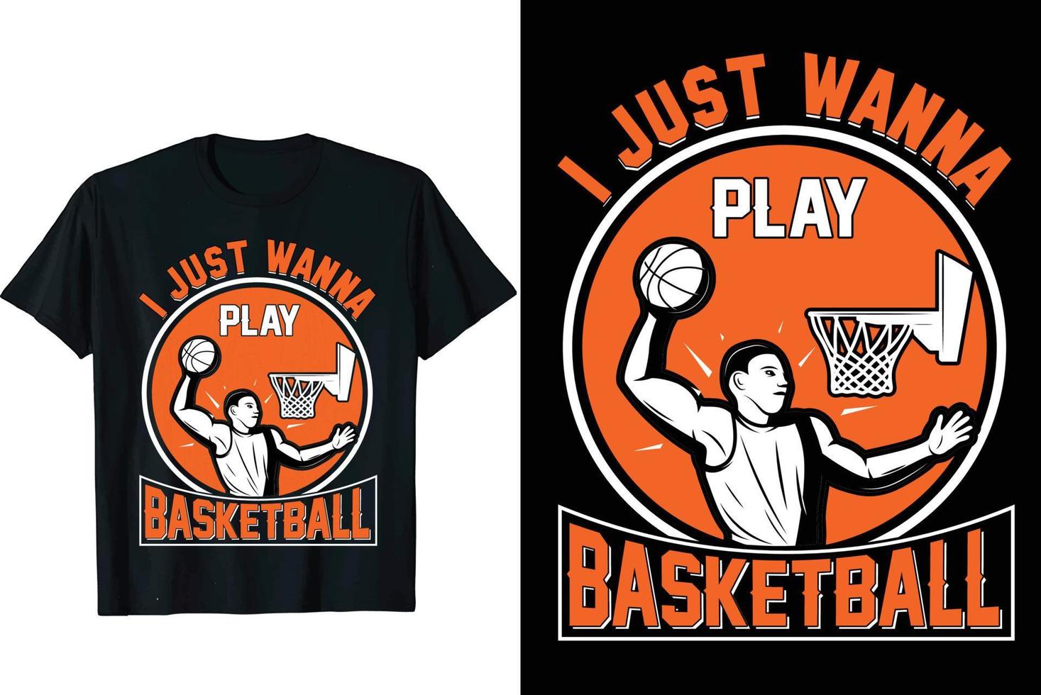 eu só quero jogar t-shirt de basquete vetor