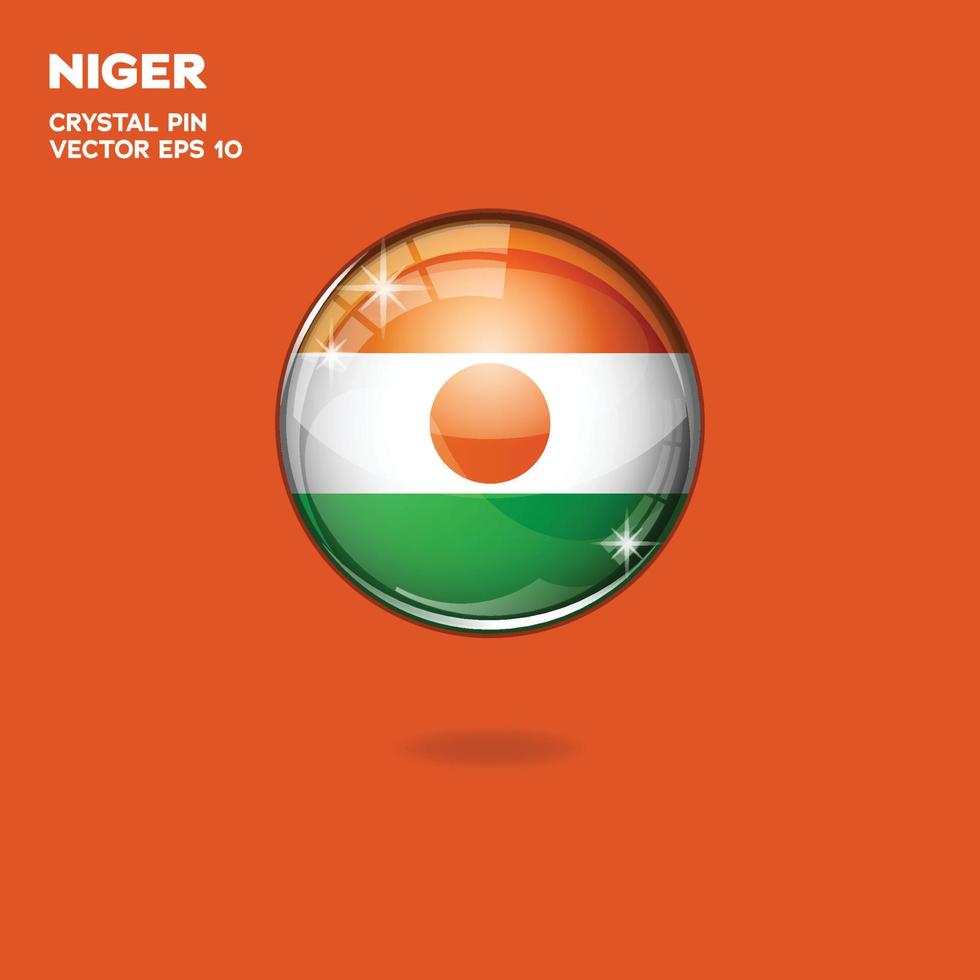 botões 3d da bandeira do niger vetor