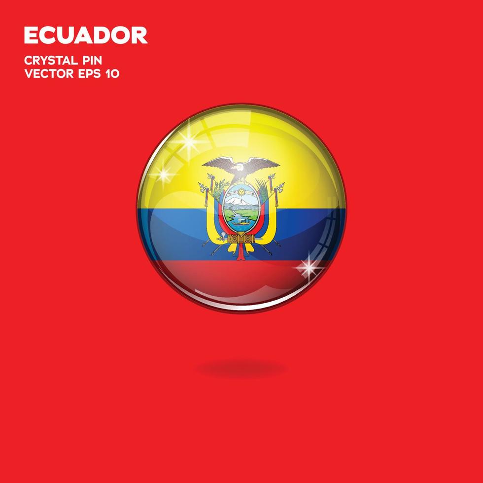 botões 3d da bandeira do equador vetor