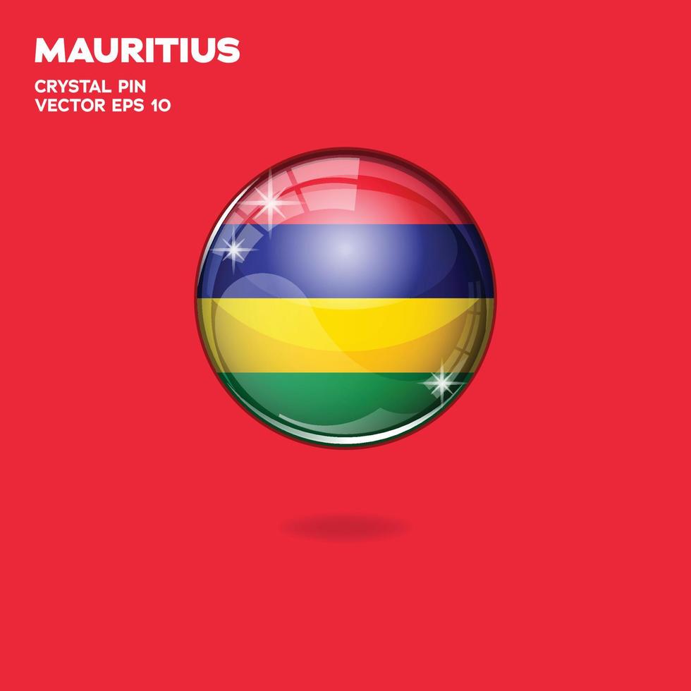 botões 3d da bandeira maurícia vetor
