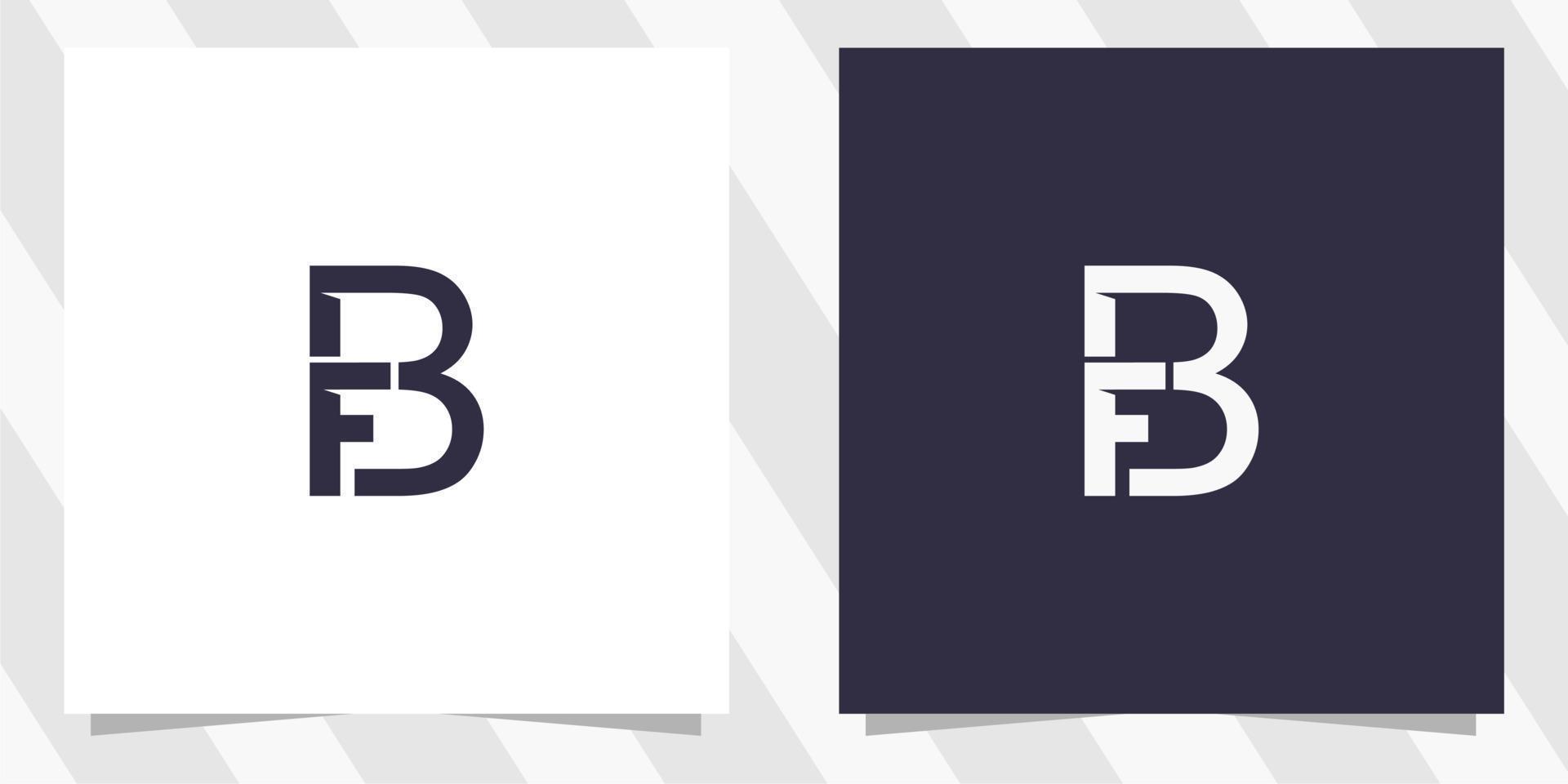 carta bf fb design de logotipo vetor