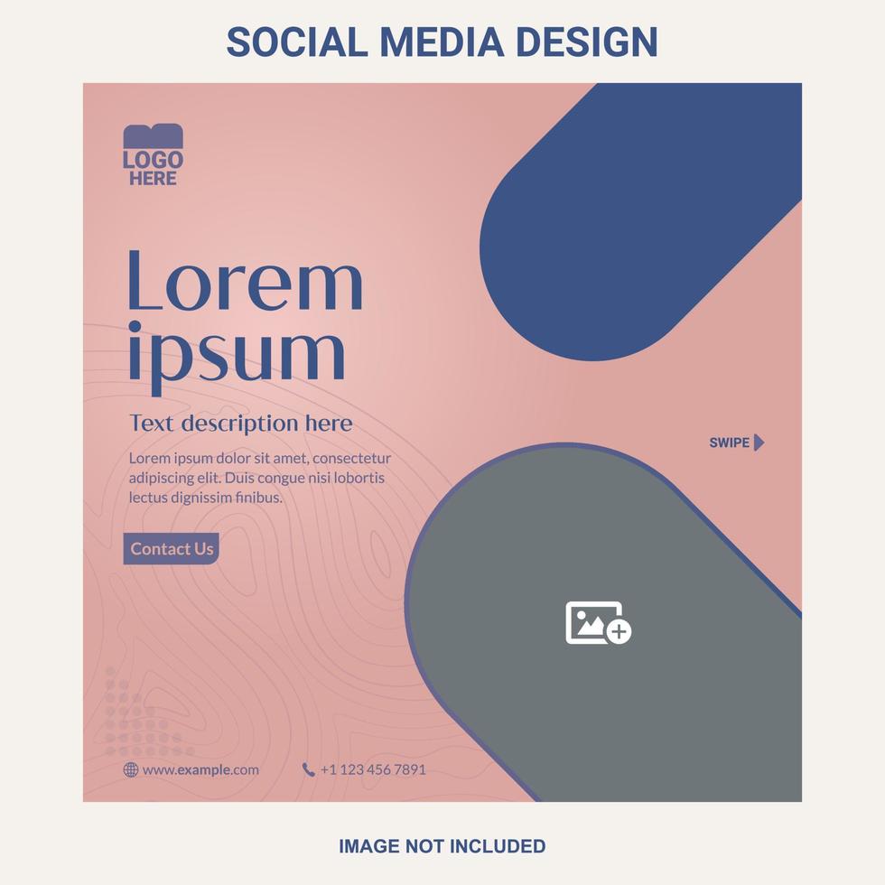 design de postagem de mídia social design abstrato tema de cor elegante vetor