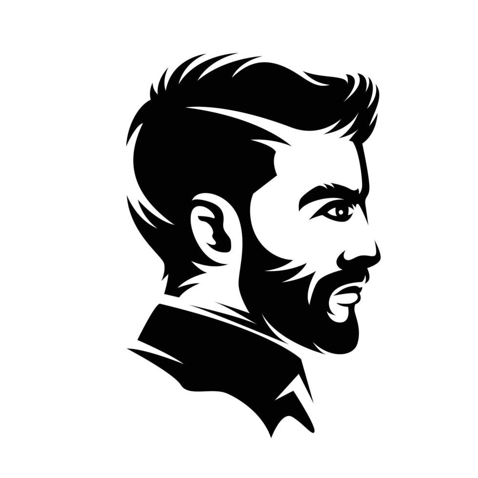 ilustrações de corte de cabelo masculino de barbearia do lado vetor