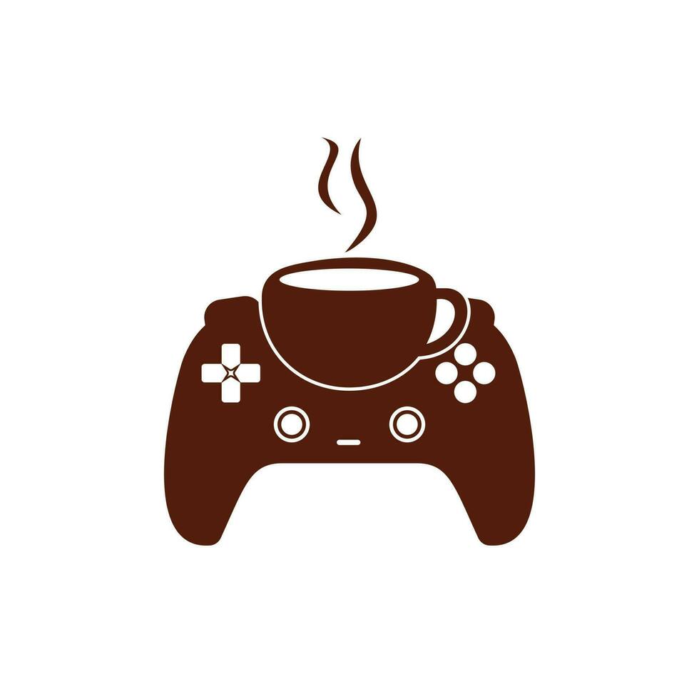modelo de design de logotipo de vetor de café gamer.