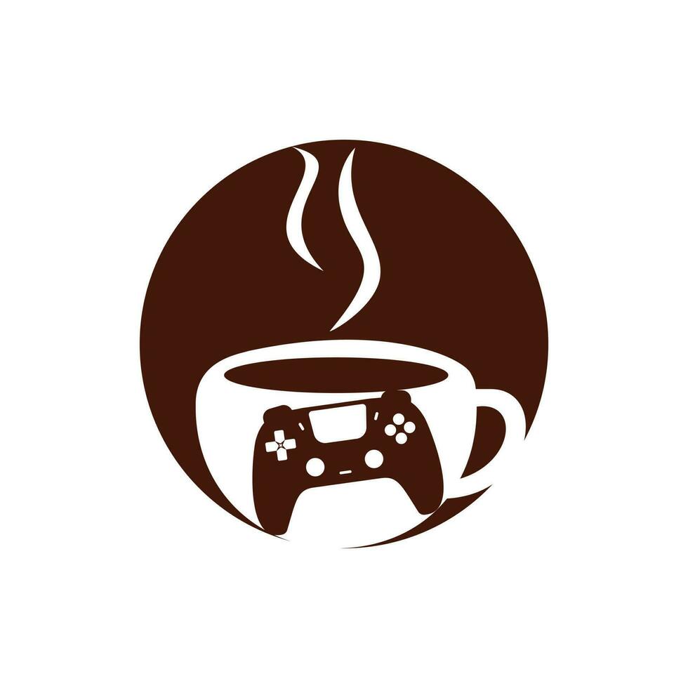 modelo de design de logotipo de vetor de café gamer.