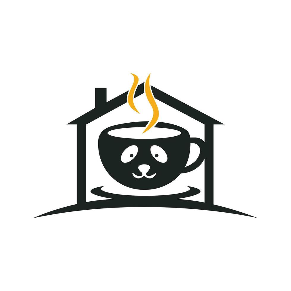 modelo de design de logotipo de vetor de café panda. café ou conceito de logotipo do restaurante.