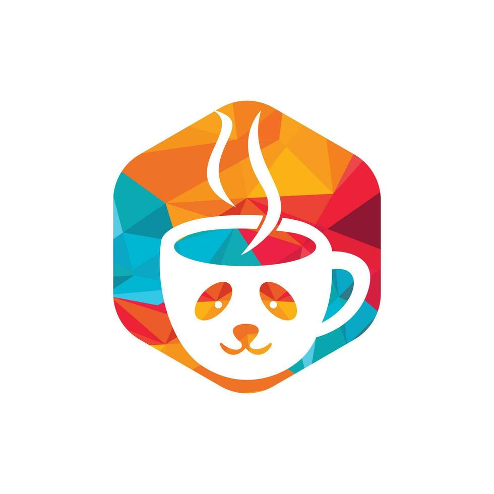 modelo de design de logotipo de vetor de café panda. café ou conceito de logotipo do restaurante.