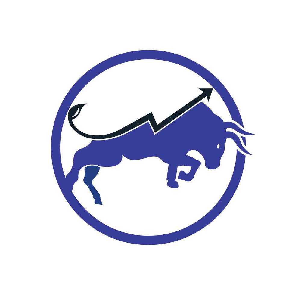 design de logotipo de touro financeiro. gráfico de touro comercial, logotipo de finanças. vetor
