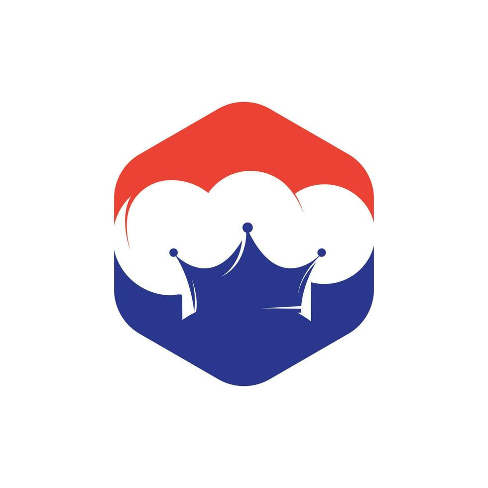 modelo de design de logotipo de vetor rei chef. chapéu de chef e design de logotipo de ícone de coroa.