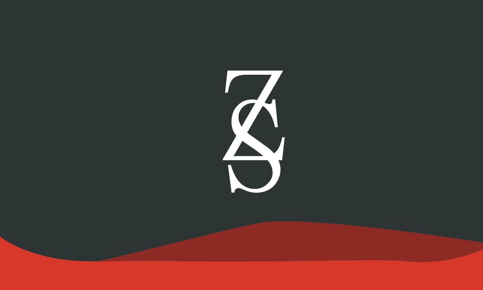 letras do alfabeto iniciais monograma logotipo sz, zs, s e z vetor
