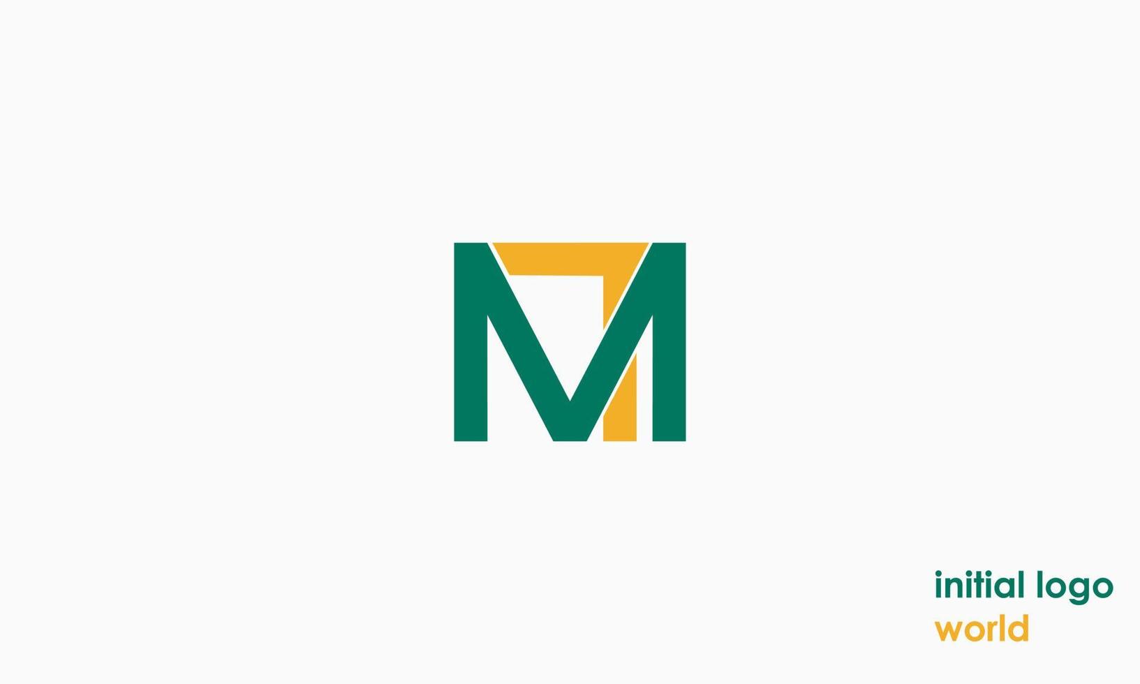letras do alfabeto iniciais monograma logotipo mt, tm, m e t vetor