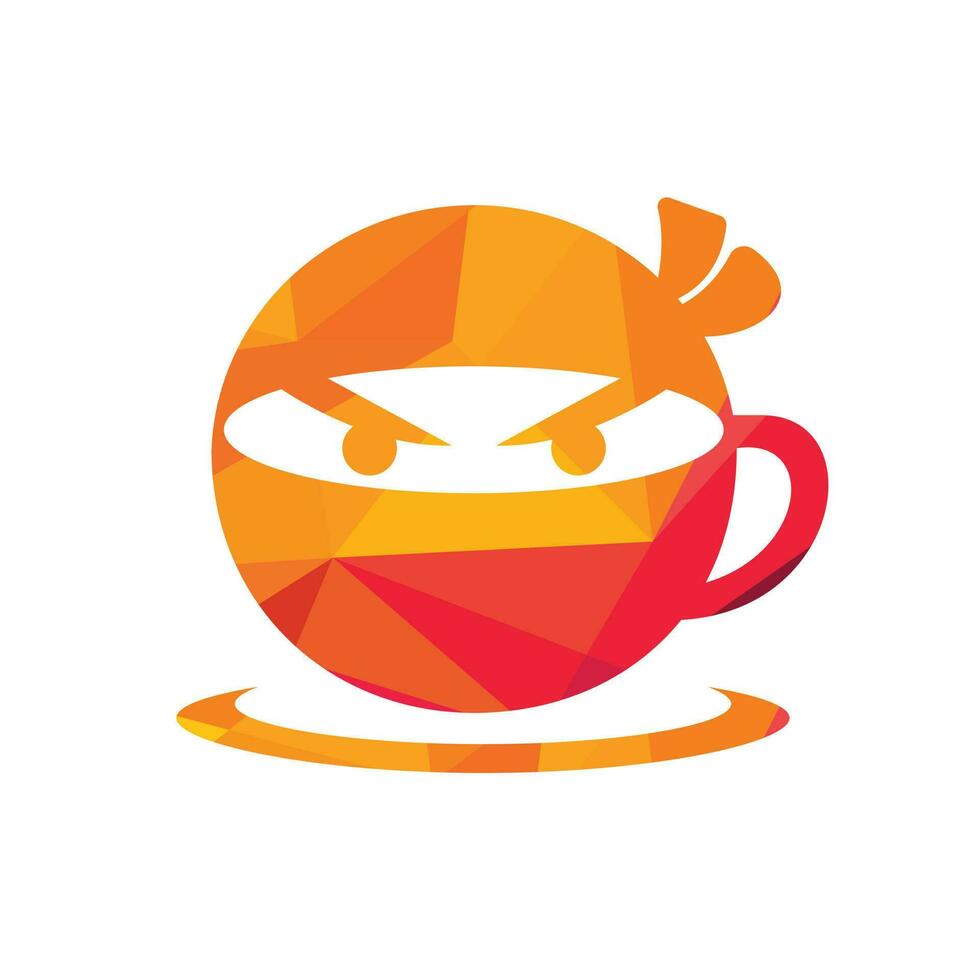 design de logotipo de vetor de café ninja.