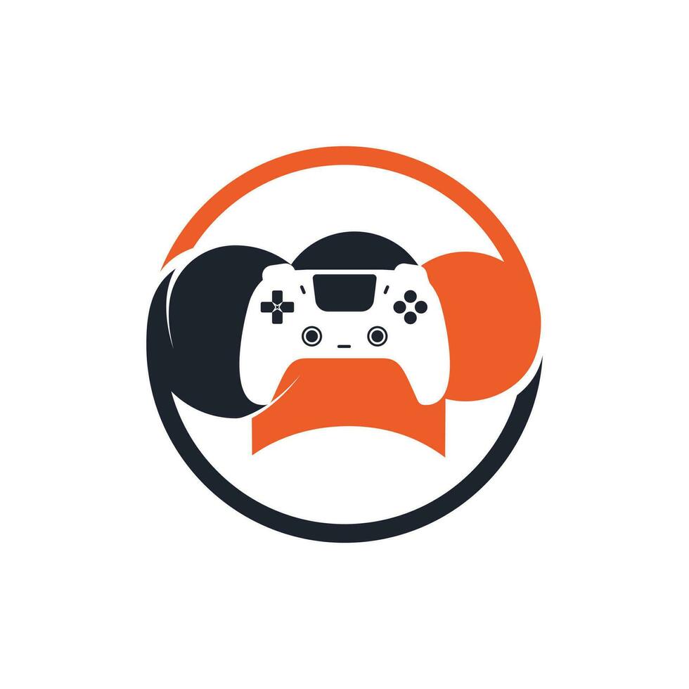 modelo de design de logotipo de vetor de café gamer. chapéu de chef com design de ícone de logotipo de console de jogos.