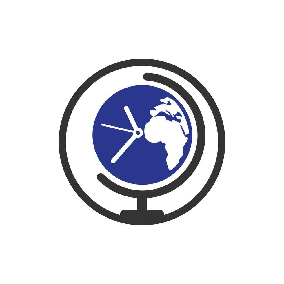 modelo de design de logotipo de vetor do mundo do tempo. símbolo ou ícone do planeta do tempo.