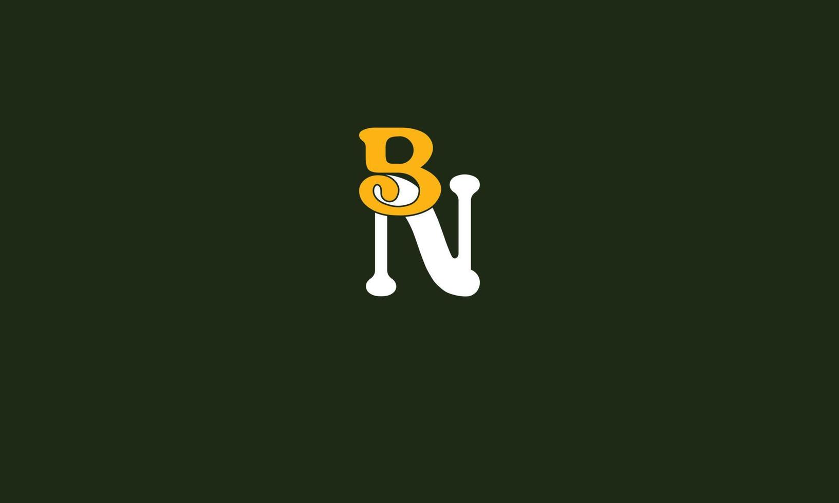 letras do alfabeto iniciais monograma logotipo bn, nb, b e n vetor